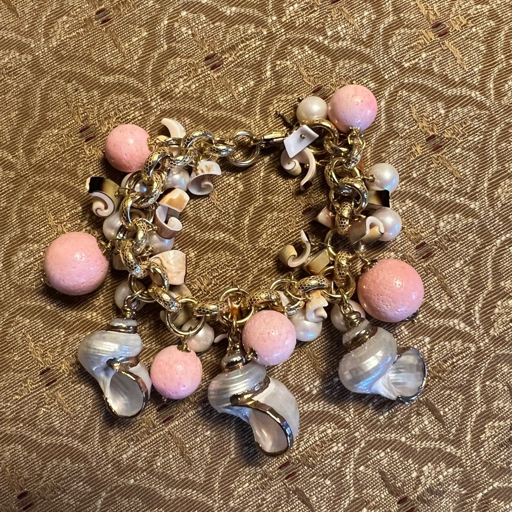 Super rare Sesto Continente Sixth Continent sterling shell pink bead bracelet